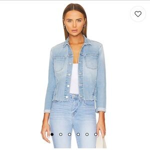 L’Agence Janelle slim stretch light colored denim jacket, org $395